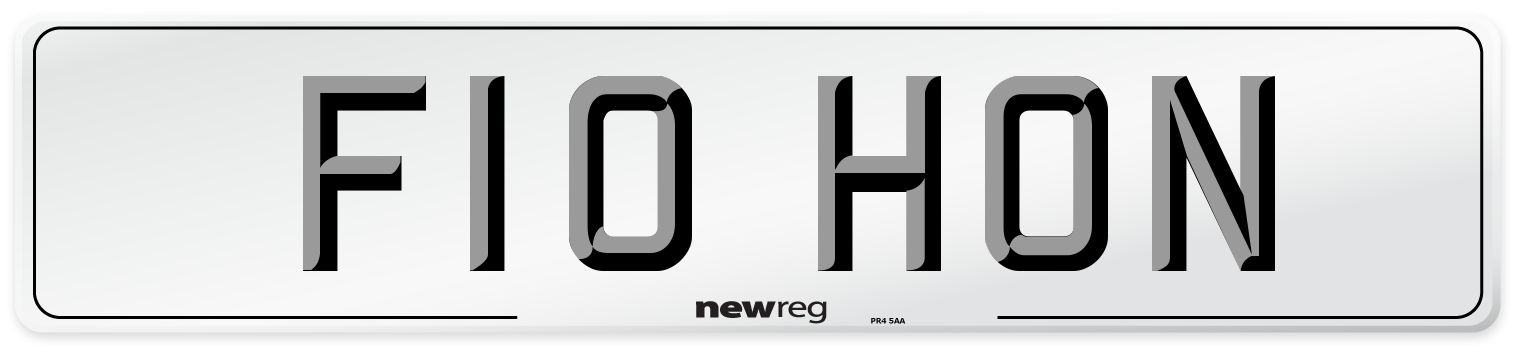 F10 HON Number Plate from New Reg
